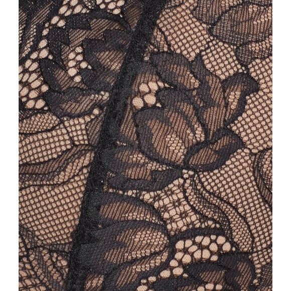 Natori $68 Muse Wireless Bralette 34DD Black Beige Lace Bra Full Fit Contour - Picture 5 of 16